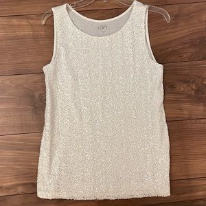 White sequin tank